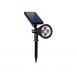 Foco/pincho para jardn con panel solar luz amarillo.