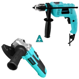 KIT HERRAMIENTAS ENERGY TALADRO + AMOLADORA