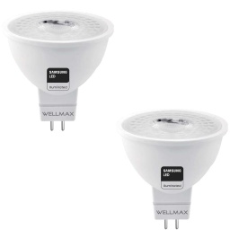 KIT 2 LAMPARAS LED DICROICA WELLMAX 6W LUZ CLIDA