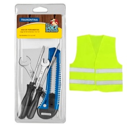 Kit HERRAMIENTAS Tramontina 5 PIEZAS + CHALECO REFLECTIVO