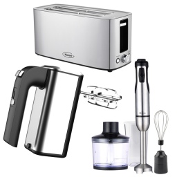 COMBO MIXER + TOSTADORA + BATIDORA LINEA INOX