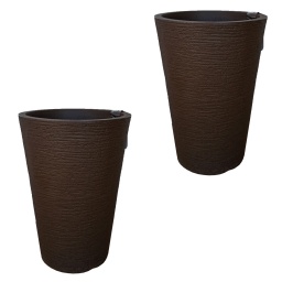MACETA CONICA TEXTURADA SIMIL FIBROCEMENTO 45 CM X 2