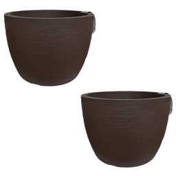 MACETA CONICA TEXTURADA SIMIL FIBROCEMENTO 28 CM x 2