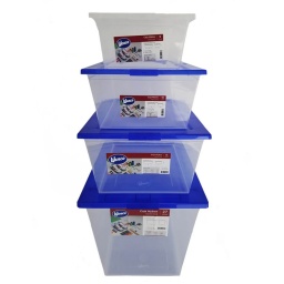 JUEGO 4 CAJAS PLASTICAS ORGANIZADOR 6 - 10 - 15 - 27 LITROS