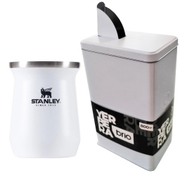 MATE STANLEY ACERO INOXIDABLE ORIGINAL + YERBERA BRIO 80 GRS