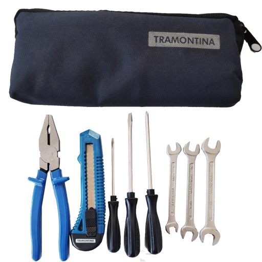 KIT DE HERRAMIENTAS TRAMONTINA 9 PIEZAS LLAVES PINZA