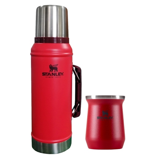 COMBO  TERMO CLASIC STANLEY 940ML ROJO + MATE ROJO