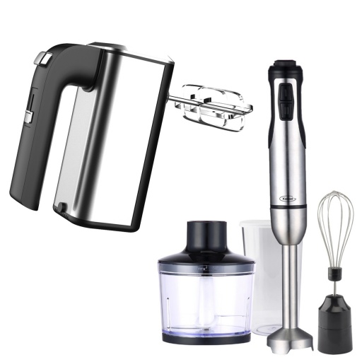 BATIDORA ELECTRICA MANUAL + MIXER CON ACCESORIOS KASSEL LINEA INOX