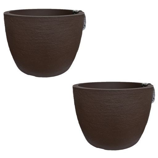 MACETA CONICA TEXTURADA SIMIL FIBROCEMENTO 28 CM x 2