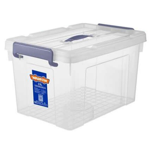 CAJA PLASTICA ORGANIZADOR TRANSPARENTE WADFOW 33 LITROS