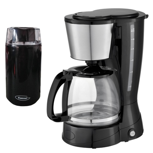 CAFETERA DE GOTEO KASSEL INOX + MOLINILLO DE CAFE Y SEMILLAS