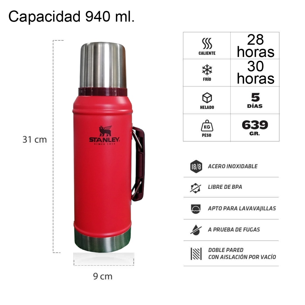 Termo Stanley Nueva Generación 950 ml Con Asa y Mate – Plan B Uruguay