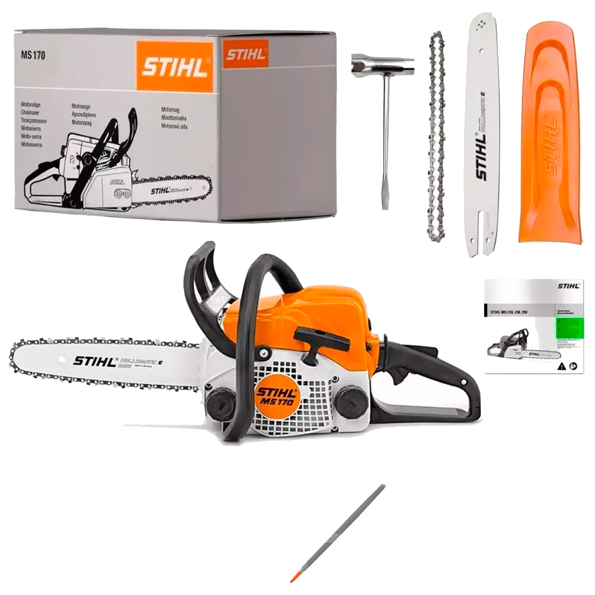 MOTOSIERRA STIHL MS170 CON VAINA Y CADENA 35 CM+ Regalo