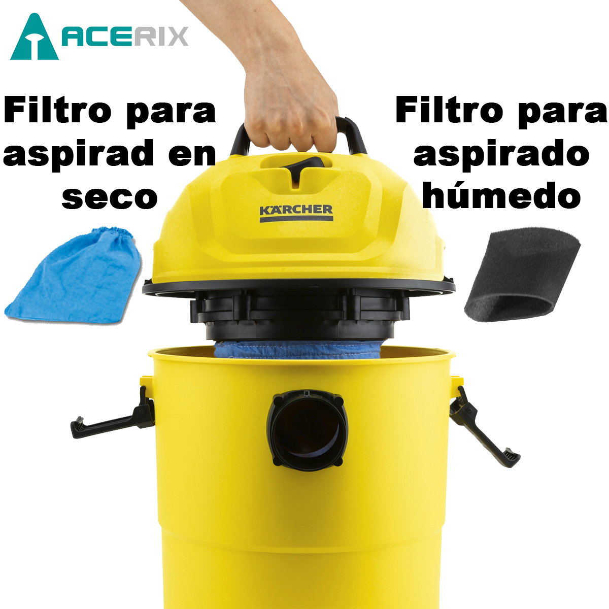 ⇒ Comprar Aspirador seco / liquidos 1000w 15lt amarillo wd 2 15/4