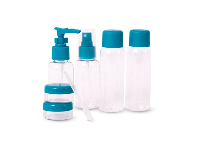 SET DE 7 RECIPIENTES PLASTICOS PARA VIAJE