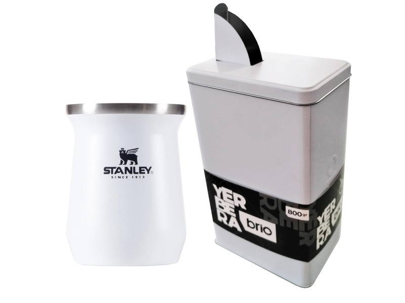 MATE STANLEY ACERO INOXIDABLE ORIGINAL + YERBERA BRIO 80 GRS